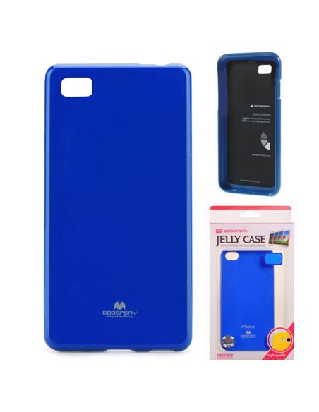 CUSTODIA GEL TPU SILICONE per HUAWEI ASCEND P8 COLORE BLU LUCIDO CON GLITTER ALTA QUALITA' MERCURY BLISTER