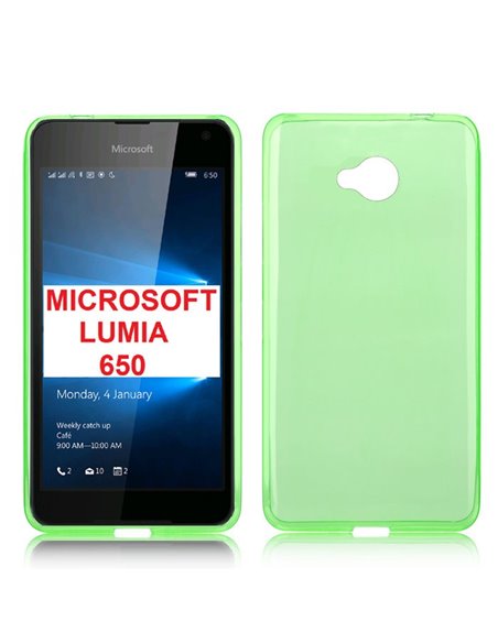 CUSTODIA GEL TPU SILICONE per MICROSOFT LUMIA 650 COLORE VERDE TRASPARENTE