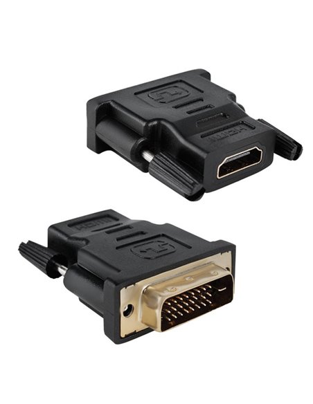 ADATTATORE VIDEO DVI 24+1 (MASCHIO) A HDMI (FEMMINA) CON CONNETTORI PLACCATI IN ORO COLORE NERO SN30134 VULTECH