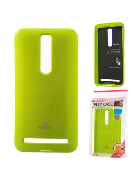 CUSTODIA GEL TPU SILICONE per ASUS ZENFONE 2, ZE550ML, ZE551ML, 5.5' POLLICI COLORE VERDE LUCIDO CON GLITTER ALTA QUALITA' MERCU