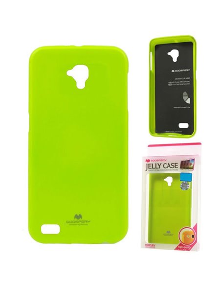 CUSTODIA GEL TPU SILICONE per HUAWEI Y5, Y560 COLORE VERDE LUCIDO CON GLITTER ALTA QUALITA' MERCURY BLISTER