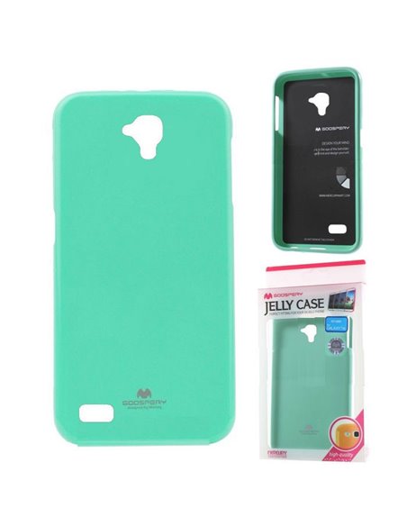 CUSTODIA GEL TPU SILICONE per HUAWEI Y5, Y560 COLORE VERDE ACQUA LUCIDO CON GLITTER ALTA QUALITA' MERCURY BLISTER