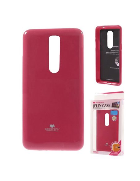 CUSTODIA GEL TPU SILICONE per MOTOROLA MOTO X PLAY, MOTO X PLAY DUAL FUCSIA LUCIDO CON GLITTER ALTA QUALITA' MERCURY BLISTER