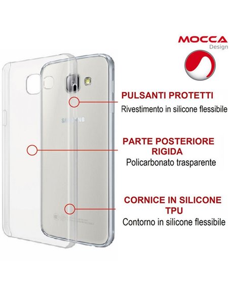 CUSTODIA CON PARTE POSTERIORE RIGIDA E CORNICE IN SILICONE TRASPARENTE per SAMSUNG SM-A510 GALAXY A5 (2016) ALTA QUALITA' MOCCA