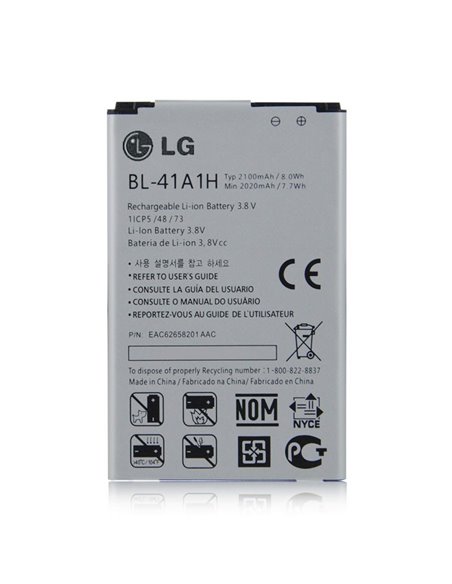 BATTERIA ORIGINALE LG BL-41A1H per F60, D390N - 2020 mAh LI-ION BULK