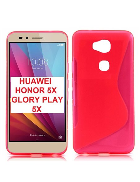 CUSTODIA GEL TPU SILICONE DOUBLE per HUAWEI HONOR 5X, GR5 COLORE ROSA