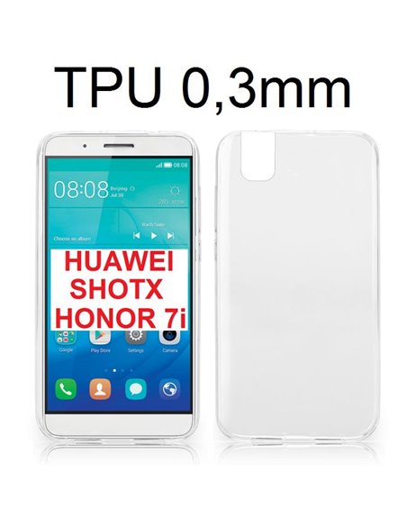 CUSTODIA GEL TPU SILICONE ULTRA SLIM 0,3mm TRASPARENTE per HUAWEI SHOT X, HONOR 7i