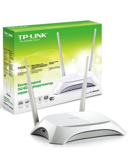 ROUTER 3G/4G WIRELESS N 300Mbps TL-MR3420 CON FUNZIONE QSS E CONDIVISIONE WIRELESS 3G/4G COLORE BIANCO TP-LINK BLISTER