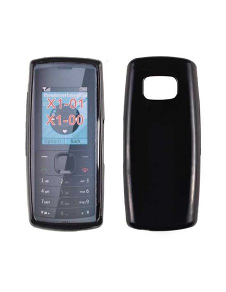 CUSTODIA GEL TPU SILICONE SEMI-RIGIDA per NOKIA X1-01 COLORE NERO
