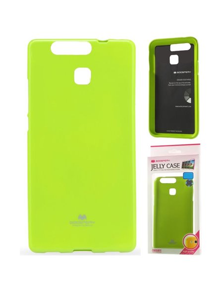 CUSTODIA GEL TPU SILICONE per HUAWEI P9 COLORE VERDE LUCIDO CON GLITTER ALTA QUALITA' MERCURY BLISTER