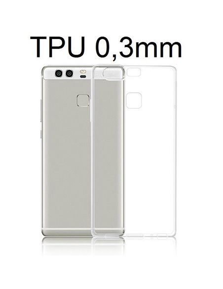 CUSTODIA GEL TPU SILICONE ULTRA SLIM 0,3mm TRASPARENTE per HUAWEI P9 PLUS