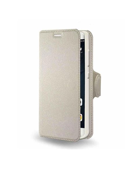 CUSTODIA FLIP ORIZZONTALE SIMILPELLE per HUAWEI P9 PLUS CON INTERNO IN TPU SILICONE, STAND E PORTA CARTE COLORE BIANCO