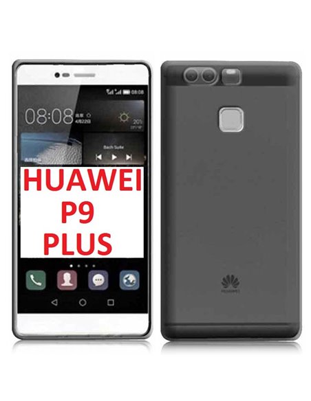 CUSTODIA GEL TPU SILICONE per HUAWEI P9 PLUS COLORE NERO TRASPARENTE