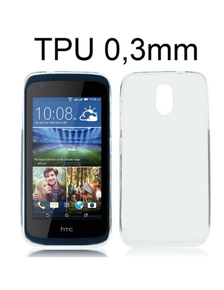 CUSTODIA GEL TPU SILICONE ULTRA SLIM 0,3mm TRASPARENTE per HTC DESIRE 326G DUAL SIM
