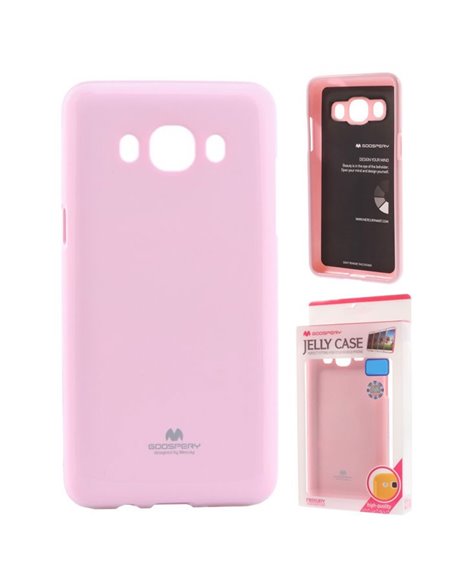 CUSTODIA GEL TPU SILICONE per SAMSUNG SM-J510 GALAXY J5 (2016) COLORE ROSA LUCIDO CON GLITTER ALTA QUALITA' MERCURY BLISTER