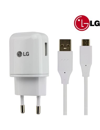 CARICATORE DA RETE 1800mAh ORIGINALE LG CON 1 PORTA USB (MCS-H05ER) + CAVO TYPE-C 3.1 (DC12WK-G) COLORE BIANCO BULK