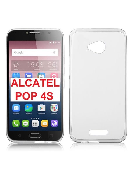 CUSTODIA GEL TPU SILICONE TRASPARENTE per ALCATEL ONE TOUCH POP 4S, 5095 - 5.5' POLLICI