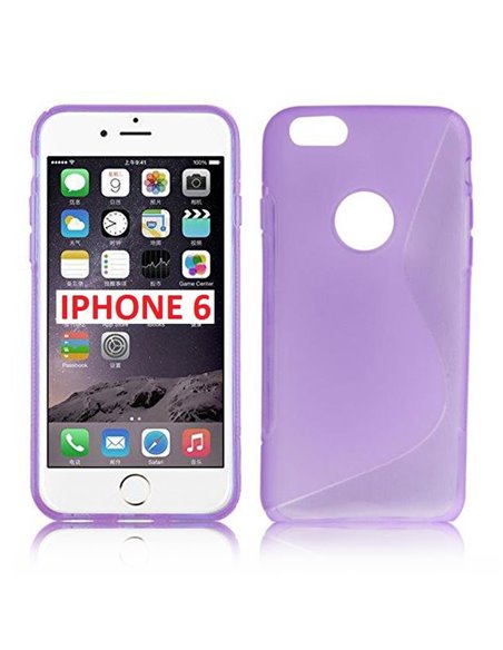 CUSTODIA GEL TPU SILICONE DOUBLE per APPLE IPHONE 6, IPHONE 6S 4.7' POLLICI COLORE VIOLA