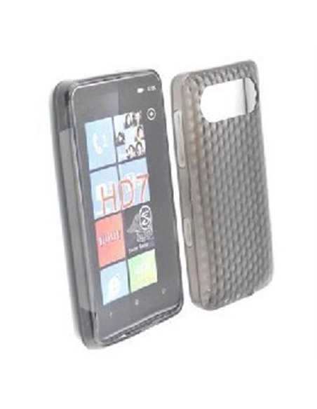 CUSTODIA GEL TPU SILICONE SEMI-RIGIDA per HTC HD7 COLORE NERO