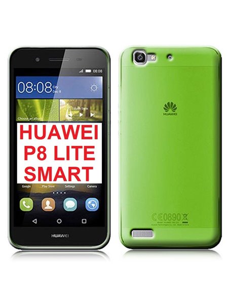 CUSTODIA GEL TPU SILICONE per HUAWEI P8 LITE SMART, GR3, ENJOY 5S COLORE VERDE TRASPARENTE