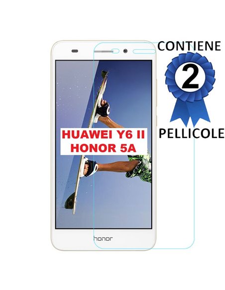 PELLICOLA PROTEGGI DISPLAY per HUAWEI Y6 II, HONOR 5A, HONOR HOLLY 3 CONFEZIONE 2 PEZZI