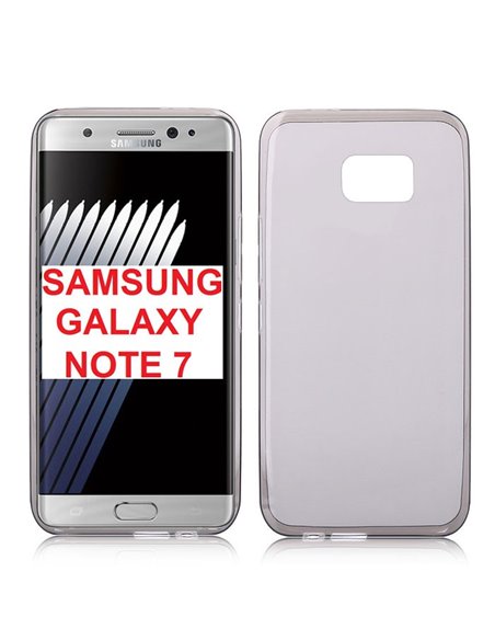 CUSTODIA GEL TPU SILICONE per SAMSUNG SM-N930 GALAXY NOTE 7 COLORE NERO TRASPARENTE