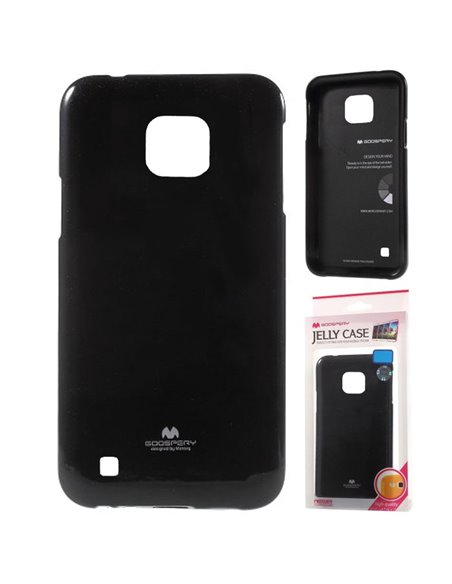 CUSTODIA GEL TPU SILICONE per LG X CAM (K580) COLORE NERO LUCIDO CON GLITTER ALTA QUALITA' MERCURY BLISTER