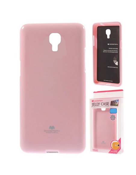 CUSTODIA GEL TPU SILICONE per LG X SCREEN COLORE ROSA LUCIDO CON GLITTER ALTA QUALITA' MERCURY BLISTER