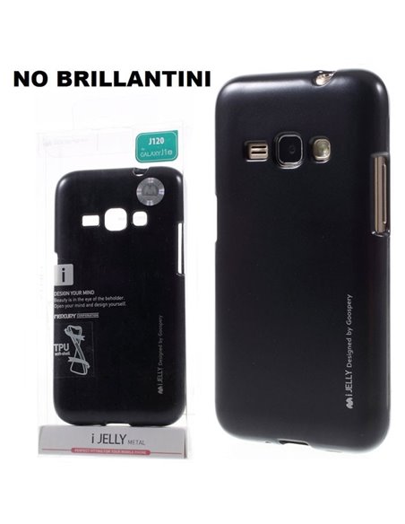 CUSTODIA GEL TPU SILICONE per SAMSUNG SM-J120 GALAXY J1 (2016) NERO ALTA QUALITA' MERCURY I-JELLY BLISTER (NO BRILLANTINI)