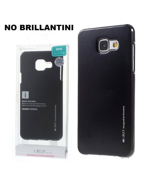 CUSTODIA GEL TPU SILICONE per SAMSUNG SM-A310 GALAXY A3 (2016) COLORE NERO ALTA QUALITA' MERCURY I-JELLY (NO BRILLANTINI)