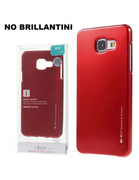 CUSTODIA GEL TPU SILICONE per SAMSUNG SM-A310 GALAXY A3 (2016) COLORE ROSSO ALTA QUALITA' MERCURY I-JELLY (NO BRILLANTINI)