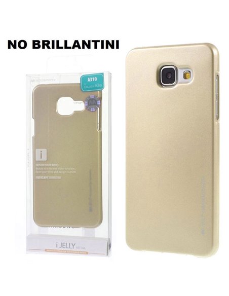 CUSTODIA GEL TPU SILICONE per SAMSUNG SM-A310 GALAXY A3 (2016) COLORE ORO ALTA QUALITA' MERCURY I-JELLY (NO BRILLANTINI)