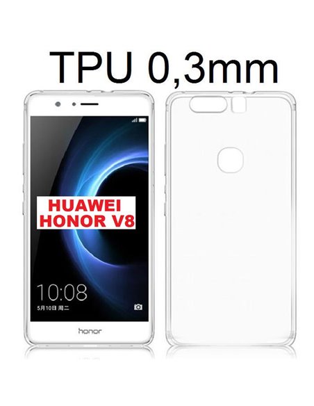 CUSTODIA GEL TPU SILICONE ULTRA SLIM 0,3mm TRASPARENTE per HUAWEI HONOR V8