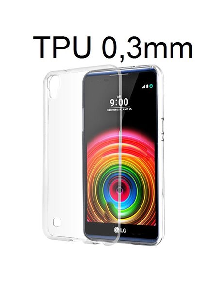 CUSTODIA GEL TPU SILICONE ULTRA SLIM TRASPARENTE 0,3mm per LG X POWER, K220