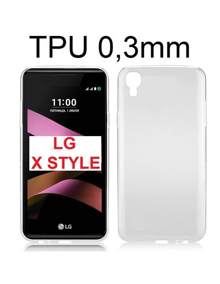 CUSTODIA GEL TPU SILICONE ULTRA SLIM TRASPARENTE 0,3mm per LG X STYLE