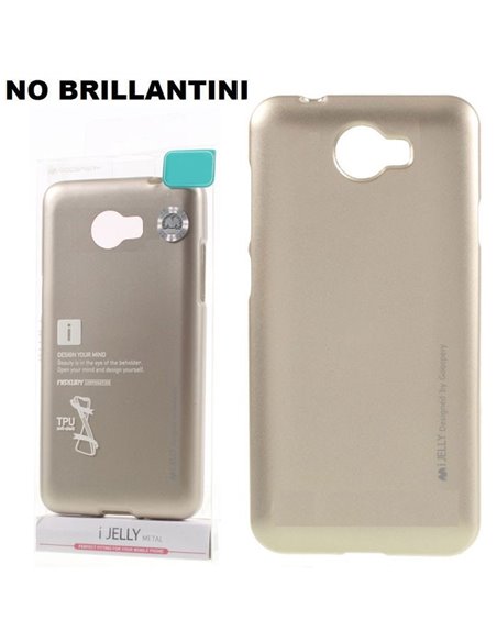 CUSTODIA GEL TPU SILICONE per HUAWEI Y5 II, Y6 II COMPACT COLORE ORO ALTA QUALITA' MERCURY I-JELLY BLISTER (NO BRILLANTINI)