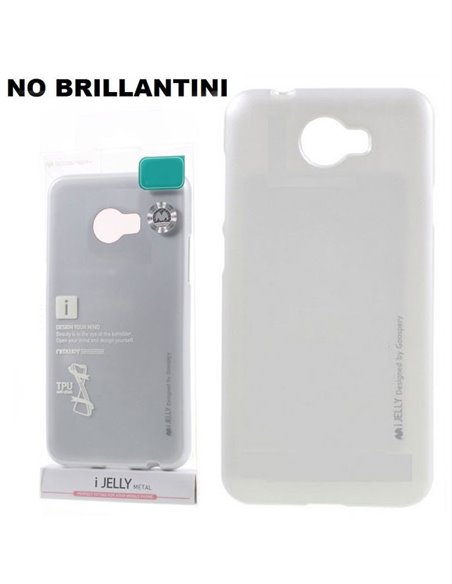 CUSTODIA GEL TPU SILICONE per HUAWEI Y5 II, Y6 II COMPACT COLORE SILVER ALTA QUALITA' MERCURY I-JELLY BLISTER (NO BRILLANTINI)