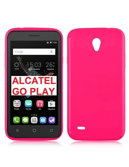 CUSTODIA GEL TPU SILICONE LUCIDA per ALCATEL ONE TOUCH GO PLAY, 7048X COLORE FUCSIA