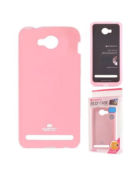 CUSTODIA per HUAWEI Y3 II, Y3 PRO, Y3 II PRO IN GEL TPU SILICONE COLORE ROSA LUCIDO CON GLITTER ALTA QUALITA' MERCURY BLISTER