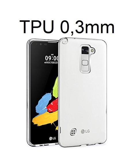 CUSTODIA GEL TPU SILICONE ULTRA SLIM TRASPARENTE 0,3mm per LG STYLUS 2, K520