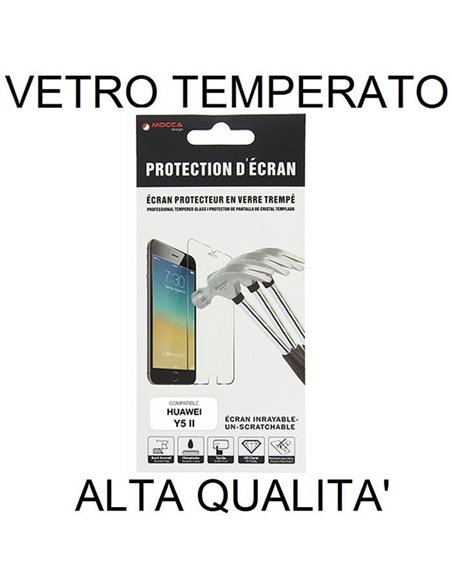 PELLICOLA PROTEGGI DISPLAY VETRO TEMPERATO 0,33mm per HUAWEI Y5 II, Y6 II COMPACT ALTA QUALITA' MOCCA BLISTER