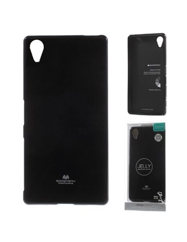 CUSTODIA GEL TPU SILICONE per SONY XPERIA X PERFORMANCE F8131 COLORE NERO LUCIDO CON GLITTER ALTA QUALITA' MERCURY BLISTER