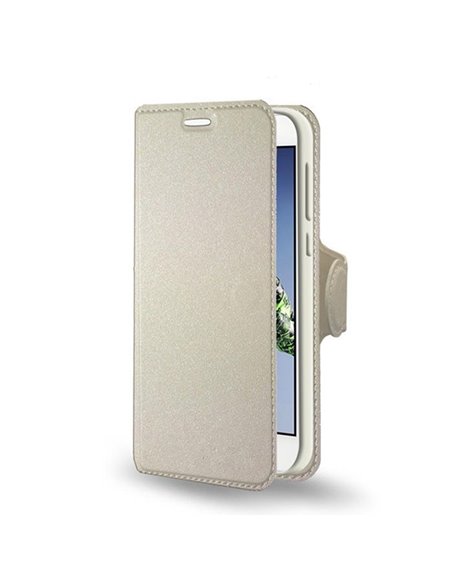 CUSTODIA FLIP ORIZZONTALE SIMILPELLE per HUAWEI Y6 II, HONOR 5A CON INTERNO IN TPU, STAND E CHIUSURA MAGNETICA COLORE BIANCO