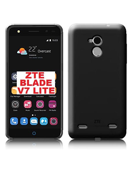 CUSTODIA GEL TPU SILICONE per ZTE BLADE V7 LITE COLORE NERO TRASPARENTE