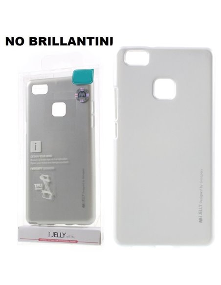 CUSTODIA per HUAWEI P9 LITE, G9 LITE IN GEL TPU SILICONE COLORE SILVER ALTA QUALITA' MERCURY I-JELLY BLISTER (NO BRILLANTINI)