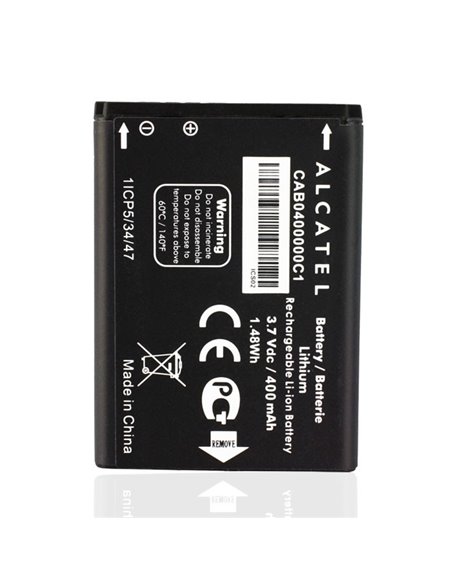 BATTERIA ORIGINALE ALCATEL CAB0400000C1 per ONE TOUCH 1040X - 400 mAh LI-ION BULK