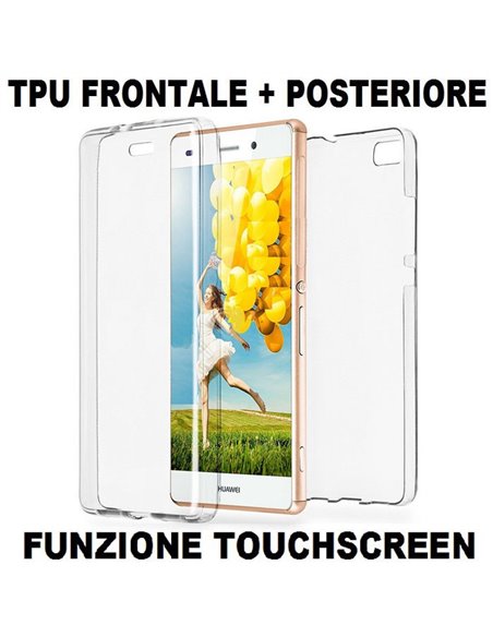 CUSTODIA per HUAWEI P8 LITE IN GEL TPU SILICONE FRONTALE + POSTERIORE ULTRA SLIM 0,3mm TRASPARENTE