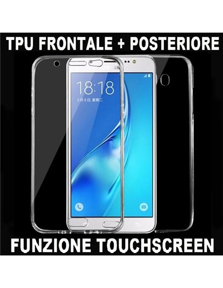 CUSTODIA per SAMSUNG SM-J710F GALAXY J7 2016 IN GEL TPU SILICONE FRONTALE + POSTERIORE ULTRA SLIM 0,3mm TRASPARENTE