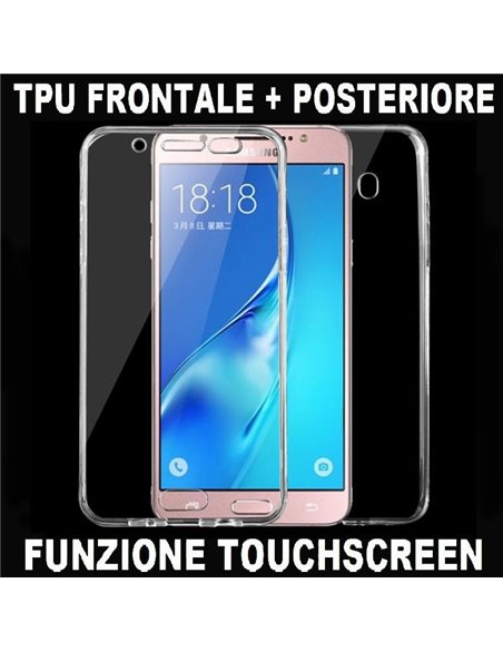 CUSTODIA per SAMSUNG SM-J510 GALAXY J5 2016 IN GEL TPU SILICONE FRONTALE + POSTERIORE ULTRA SLIM 0,3mm TRASPARENTE