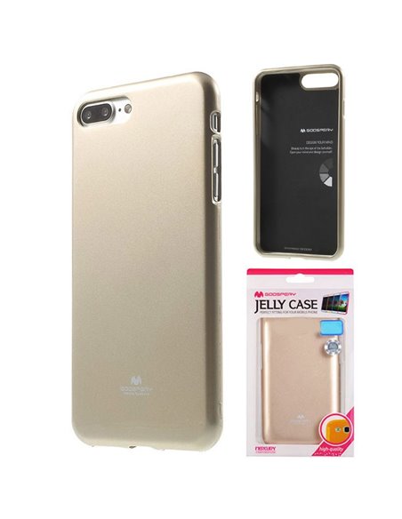 CUSTODIA GEL TPU SILICONE per APPLE IPHONE 7 PLUS, IPHONE 8 PLUS COLORE ORO LUCIDO ALTA QUALITA' MERCURY BLISTER